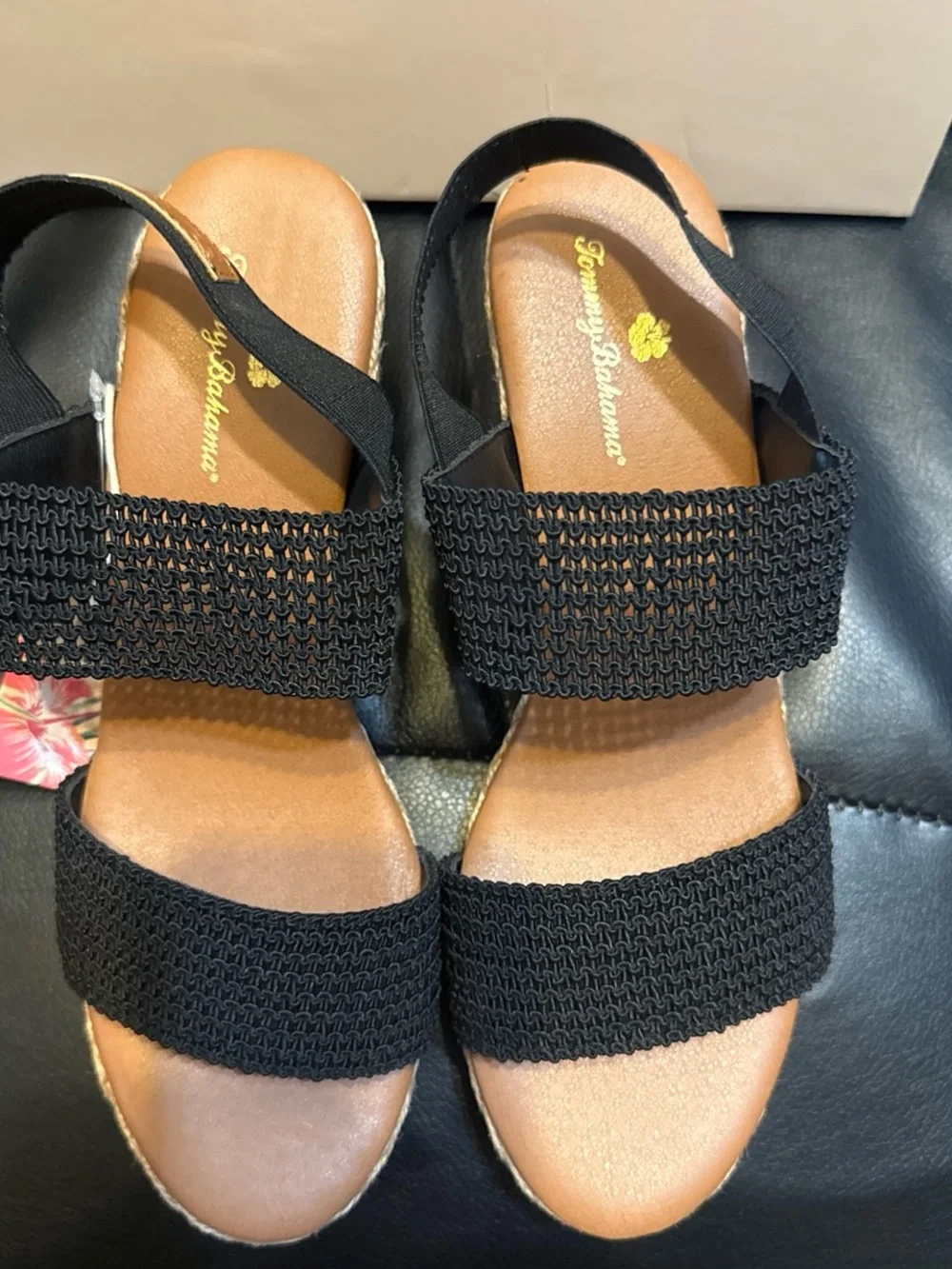 Brand new size 8.5 Tommy Bahama Women's Black Woven Espadrille Wedge Sandals